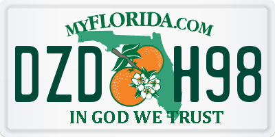 FL license plate DZDH98