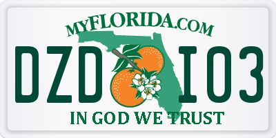 FL license plate DZDI03