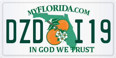 FL license plate DZDI19