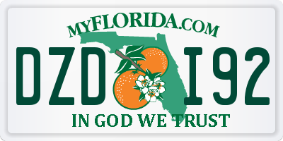 FL license plate DZDI92