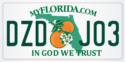 FL license plate DZDJ03