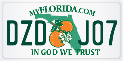 FL license plate DZDJ07