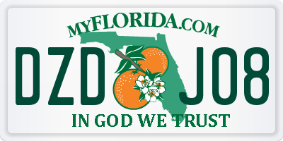 FL license plate DZDJ08