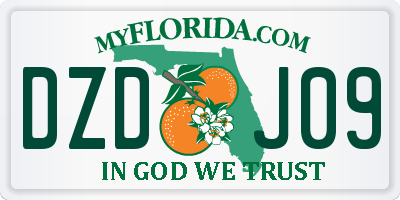 FL license plate DZDJ09