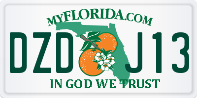 FL license plate DZDJ13
