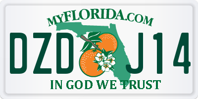 FL license plate DZDJ14