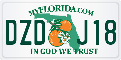 FL license plate DZDJ18