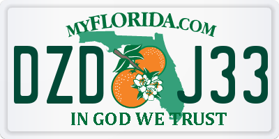 FL license plate DZDJ33