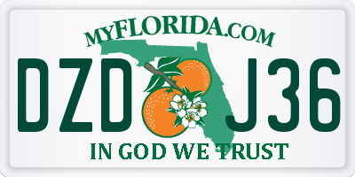FL license plate DZDJ36