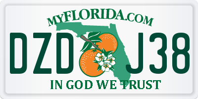 FL license plate DZDJ38