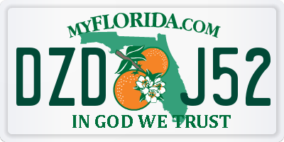 FL license plate DZDJ52