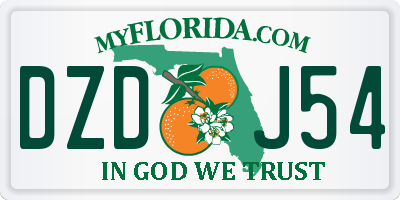 FL license plate DZDJ54