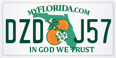 FL license plate DZDJ57