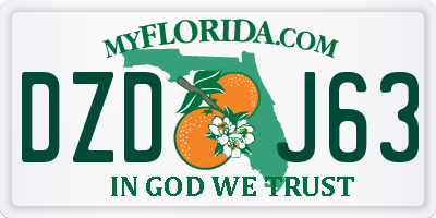 FL license plate DZDJ63