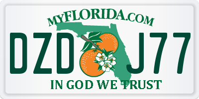 FL license plate DZDJ77