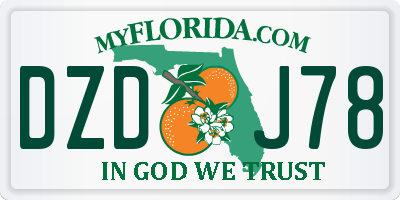 FL license plate DZDJ78