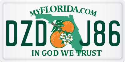 FL license plate DZDJ86