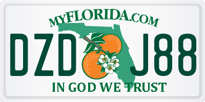 FL license plate DZDJ88