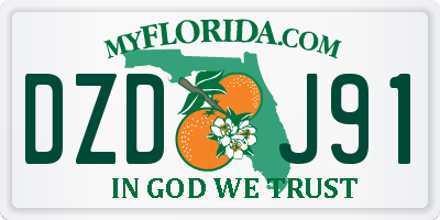 FL license plate DZDJ91