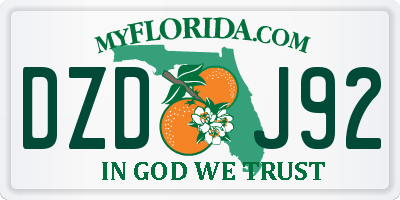 FL license plate DZDJ92