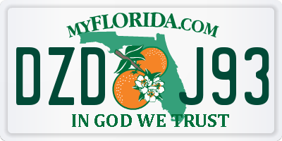 FL license plate DZDJ93