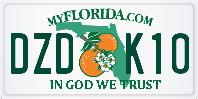 FL license plate DZDK10