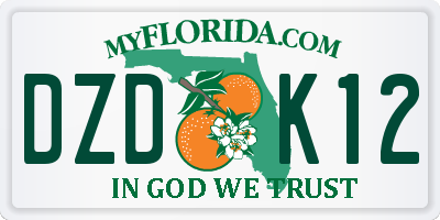 FL license plate DZDK12