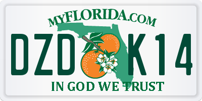 FL license plate DZDK14