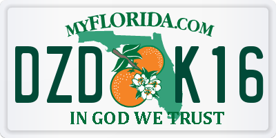 FL license plate DZDK16