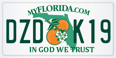FL license plate DZDK19