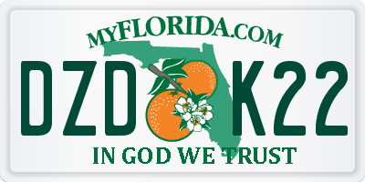 FL license plate DZDK22