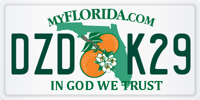 FL license plate DZDK29