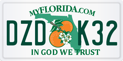 FL license plate DZDK32