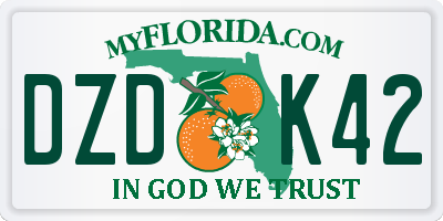 FL license plate DZDK42