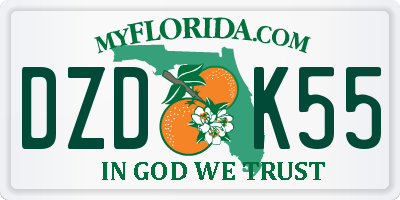 FL license plate DZDK55