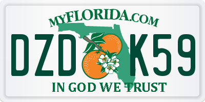 FL license plate DZDK59
