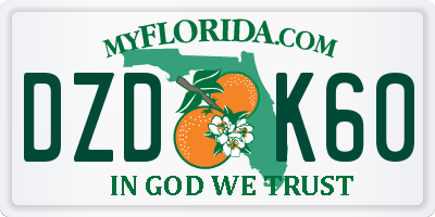 FL license plate DZDK60