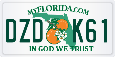 FL license plate DZDK61