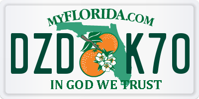 FL license plate DZDK70