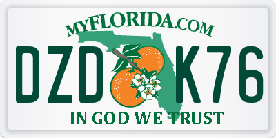 FL license plate DZDK76