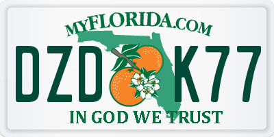 FL license plate DZDK77