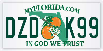 FL license plate DZDK99