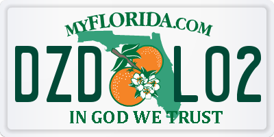 FL license plate DZDL02