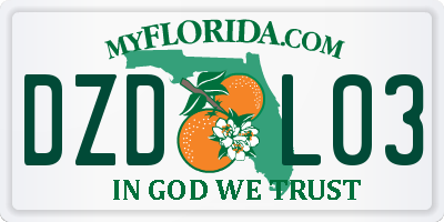 FL license plate DZDL03