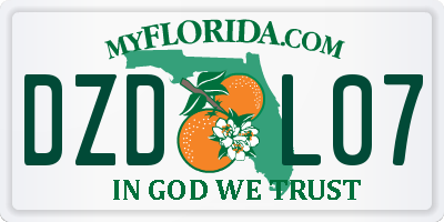 FL license plate DZDL07