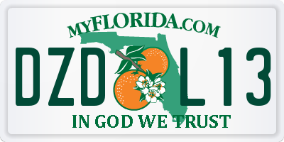 FL license plate DZDL13
