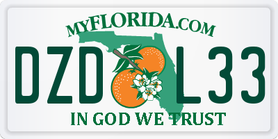 FL license plate DZDL33