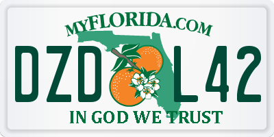 FL license plate DZDL42