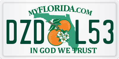 FL license plate DZDL53