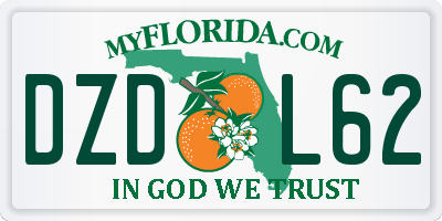 FL license plate DZDL62